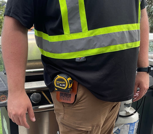Leather tape measure holder