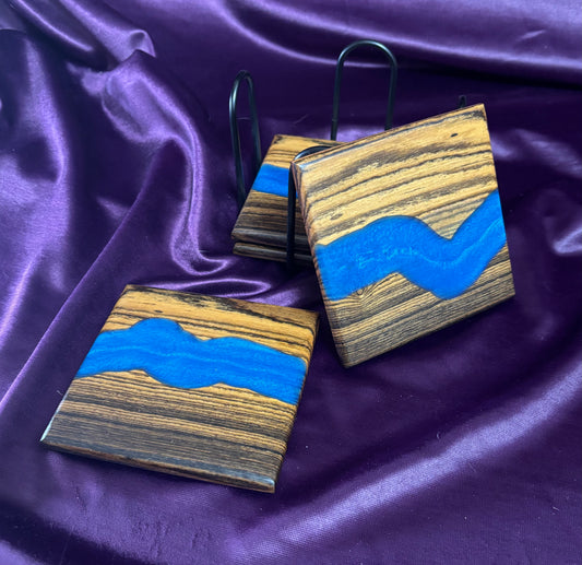 Bolivian Rosewood coasters - The Crafty Pipeliner